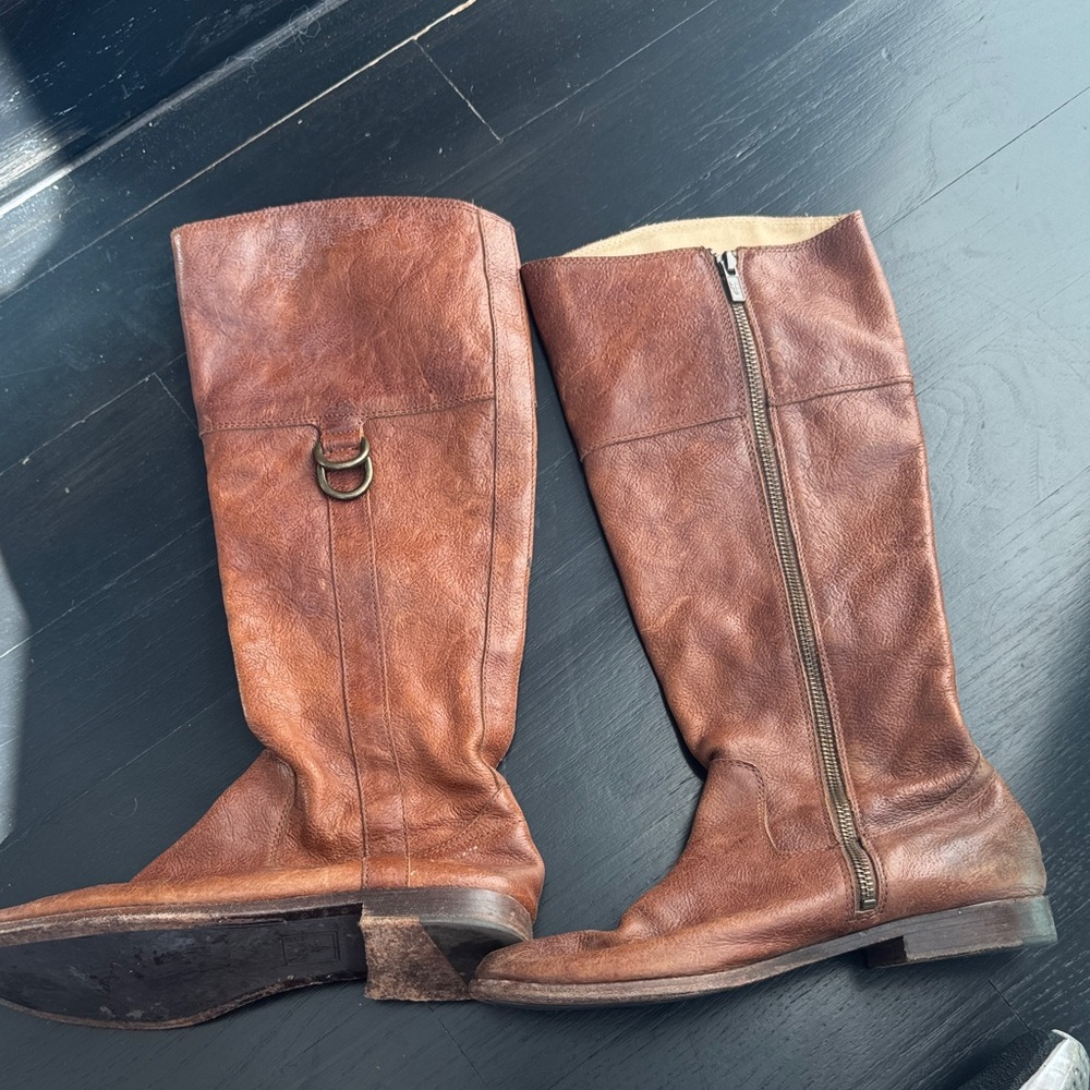 Frye Cognac Leather Riding Boots